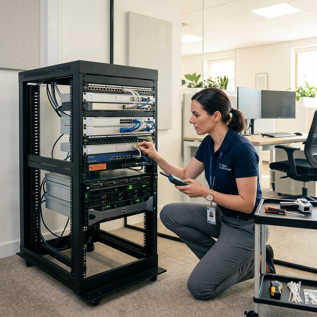 Abstract blue cover for Outlook and small-business email problems.